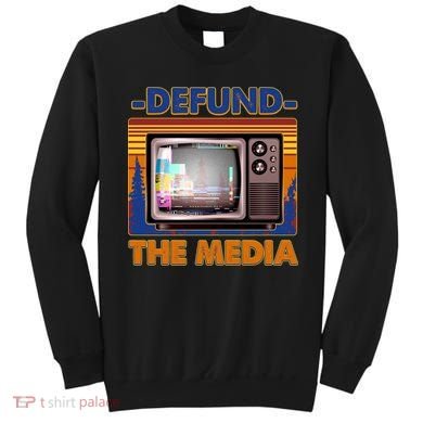 Retro Defund the Media Vintage TV Set Sweatshirt