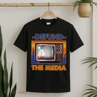 Retro Defund the Media Vintage TV Set T-Shirt thumb 2