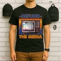 Retro Defund the Media Vintage TV Set T-Shirt thumb 6