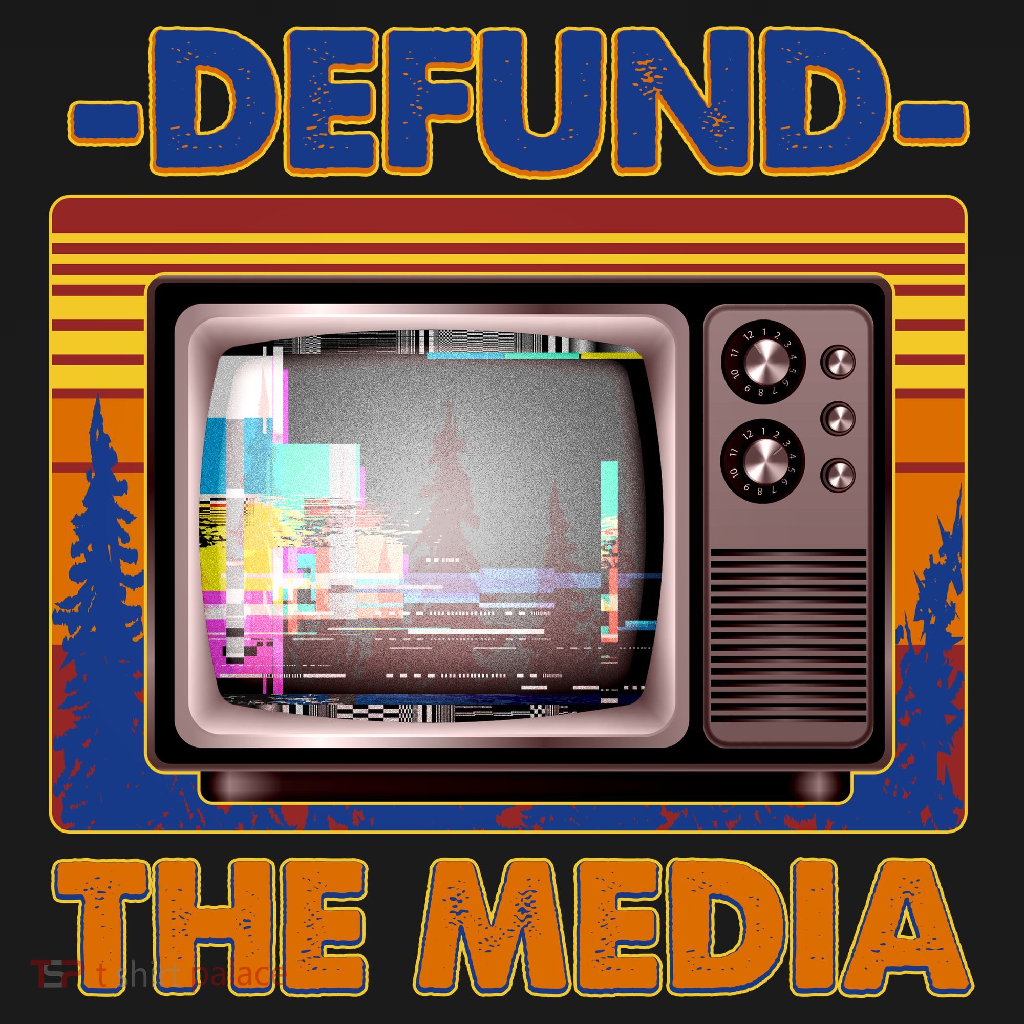 Retro Defund the Media Vintage TV Set T-Shirt