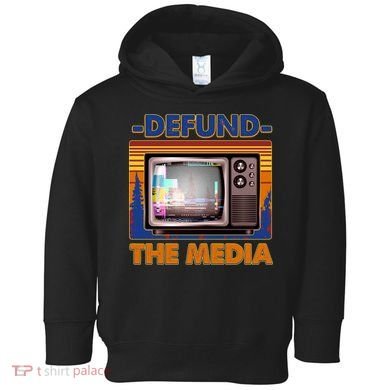 Retro Defund the Media Vintage TV Set Toddler Hoodie