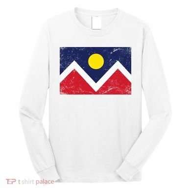 Retro Denver Colorado Flag Long Sleeve Shirt