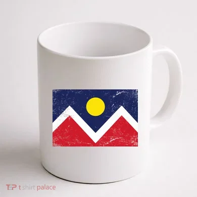 Retro Denver Colorado Flag Coffee Mug back