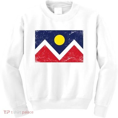 Retro Denver Colorado Flag Kids Sweatshirt