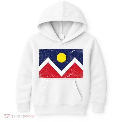Retro Denver Colorado Flag Kids Hoodie