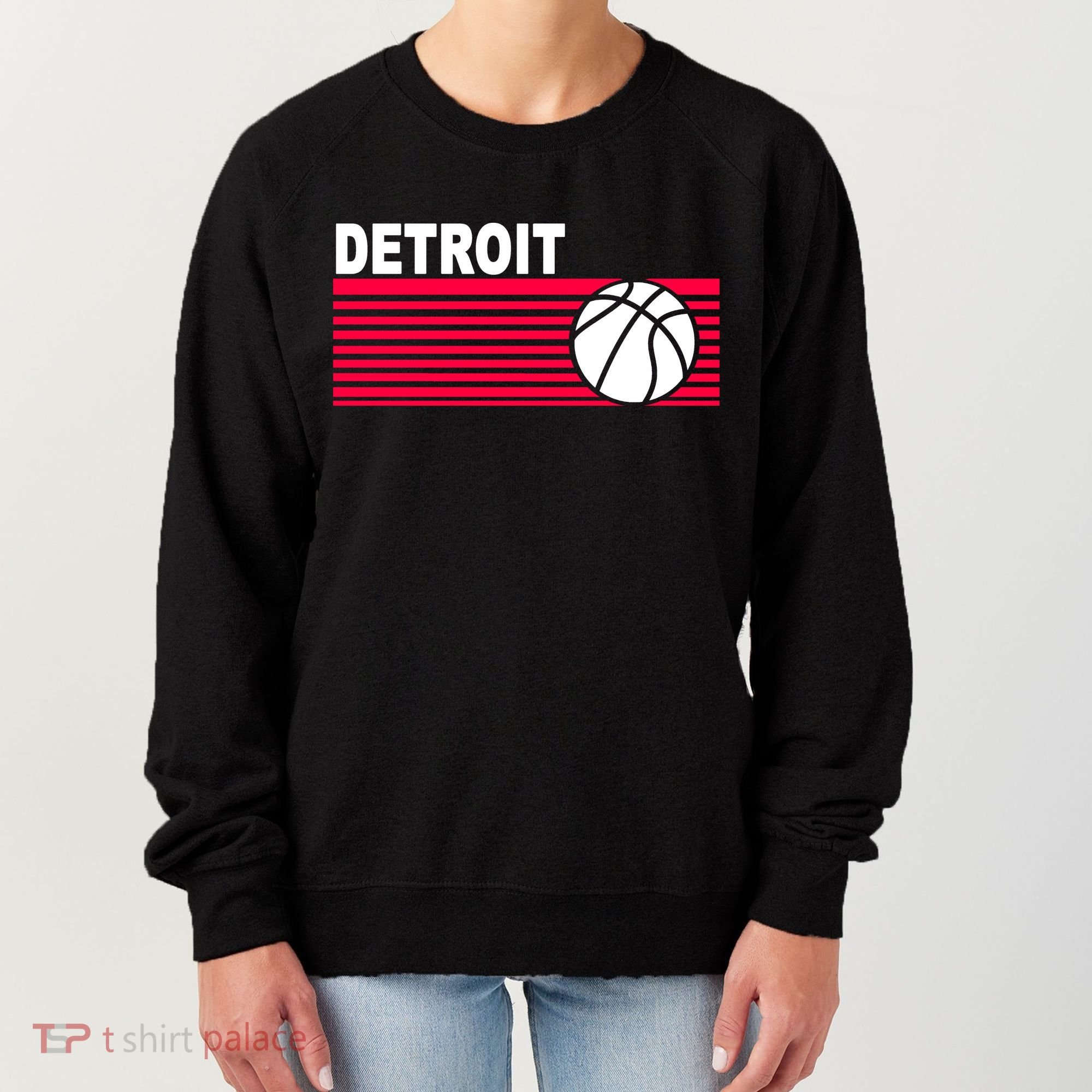 Retro Detroit Basketball Classic Logo Women's Sweatshirt