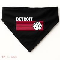 Retro Detroit Basketball Classic Logo USA-Made Doggie Bandana thumb 0