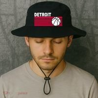 Retro Detroit Basketball Classic Logo Bucket Hat thumb 2