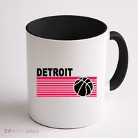 Retro Detroit Basketball Classic Logo Coffee Mug thumb 1