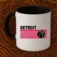 Retro Detroit Basketball Classic Logo Coffee Mug thumb 2