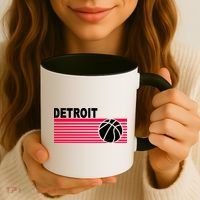 Retro Detroit Basketball Classic Logo Coffee Mug thumb 3