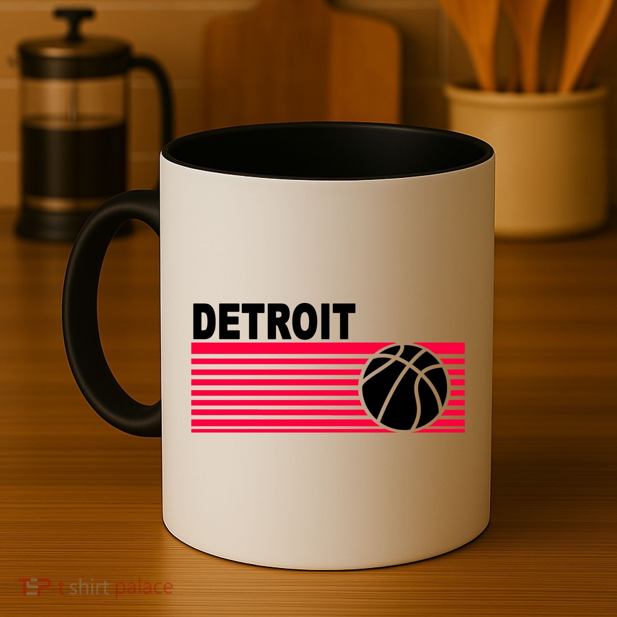 Retro Detroit Basketball Classic Logo Coffee Mug