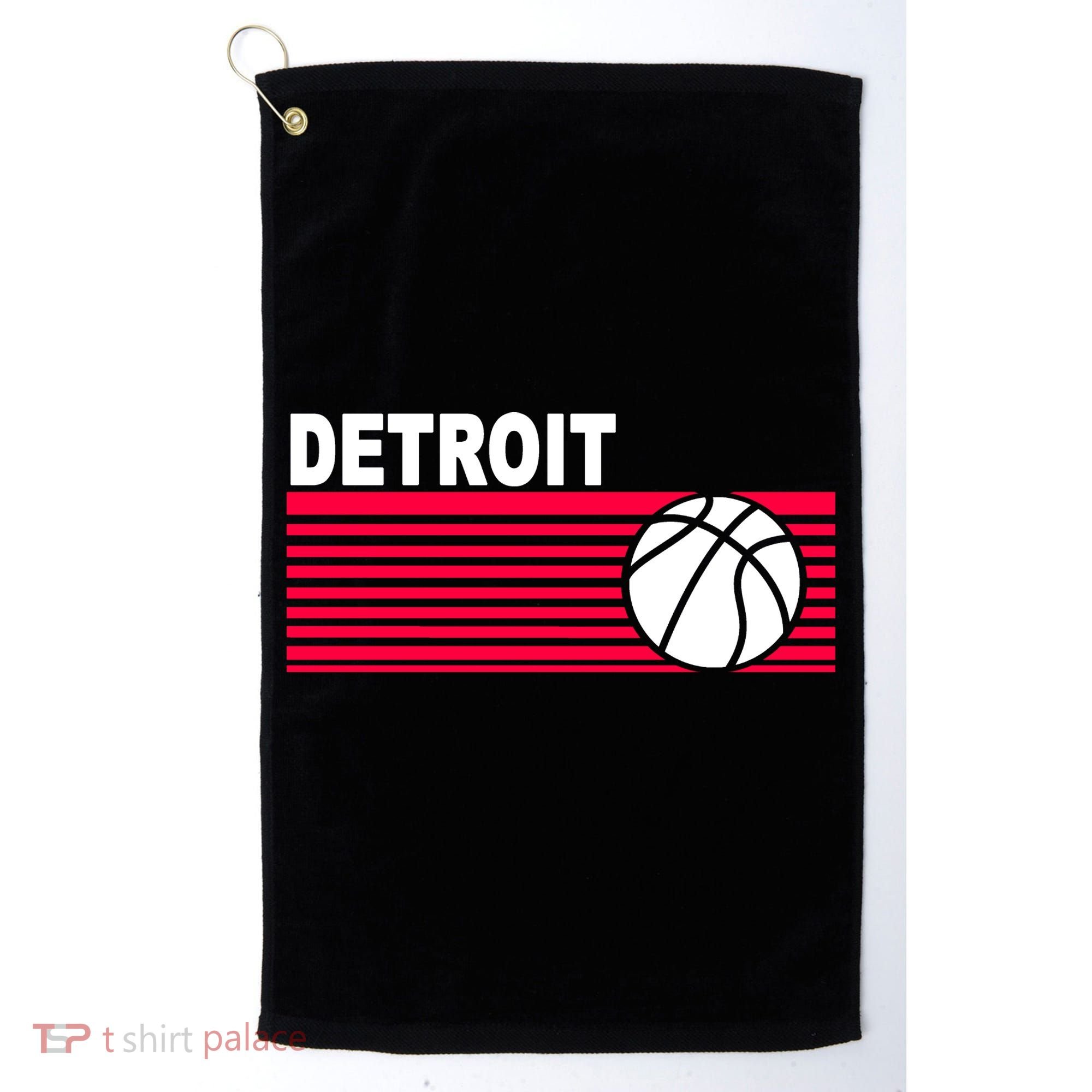 Retro Detroit Basketball Classic Logo Golf Towel