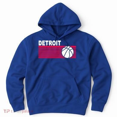 Retro Detroit Basketball Classic Logo Hoodie