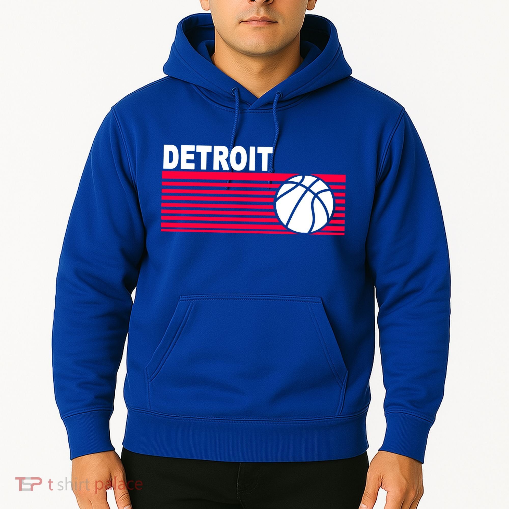 Retro Detroit Basketball Classic Logo Hoodie