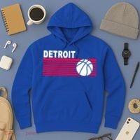 Retro Detroit Basketball Classic Logo Hoodie thumb 3
