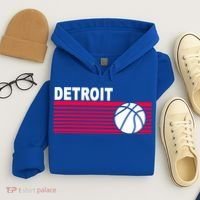 Retro Detroit Basketball Classic Logo Hoodie thumb 4