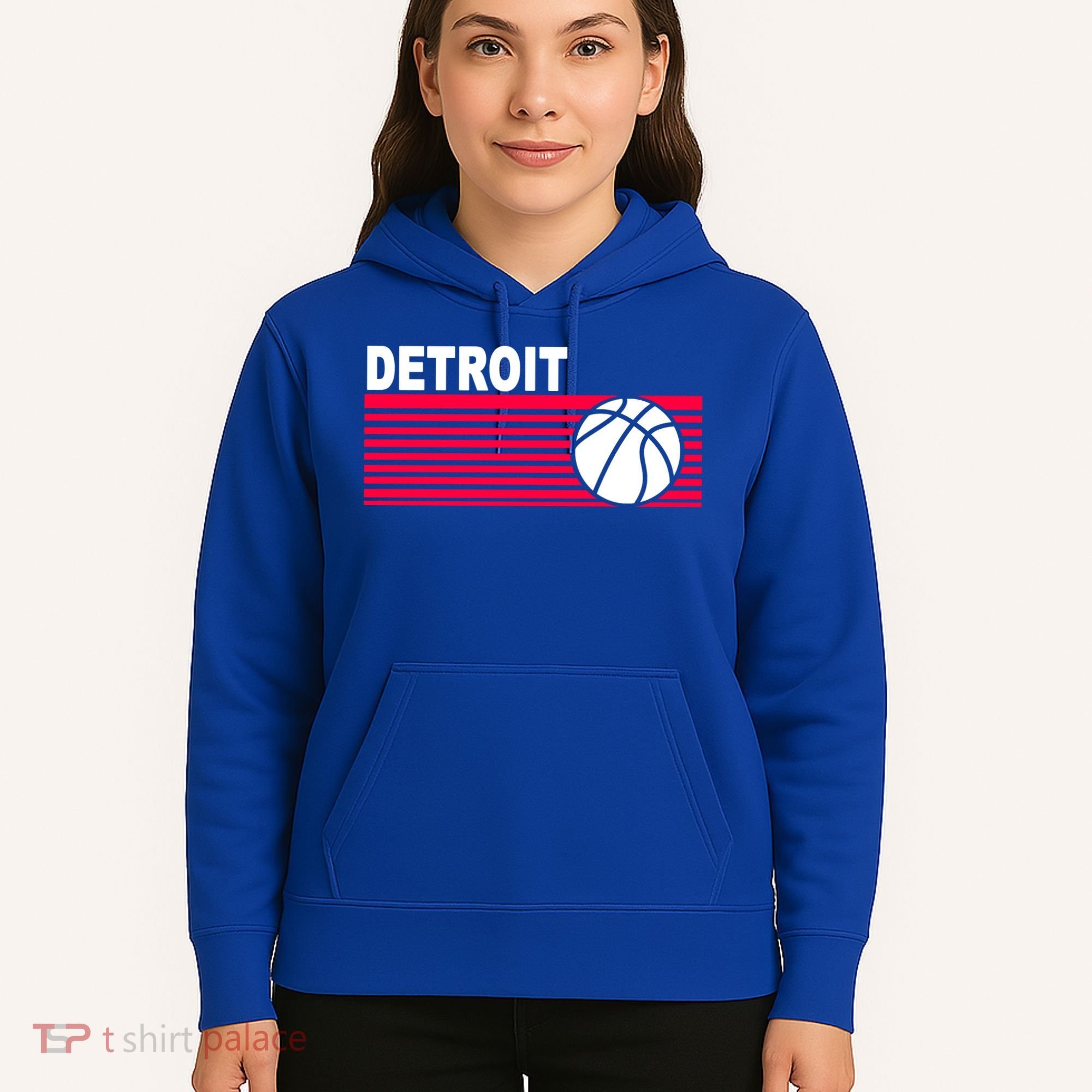 Retro Detroit Basketball Classic Logo Hoodie