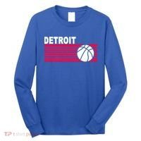 Retro Detroit Basketball Classic Logo Long Sleeve Shirt thumb 0