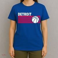 Retro Detroit Basketball Classic Logo T-Shirt thumb 4
