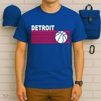 Retro Detroit Basketball Classic Logo T-Shirt thumb 6