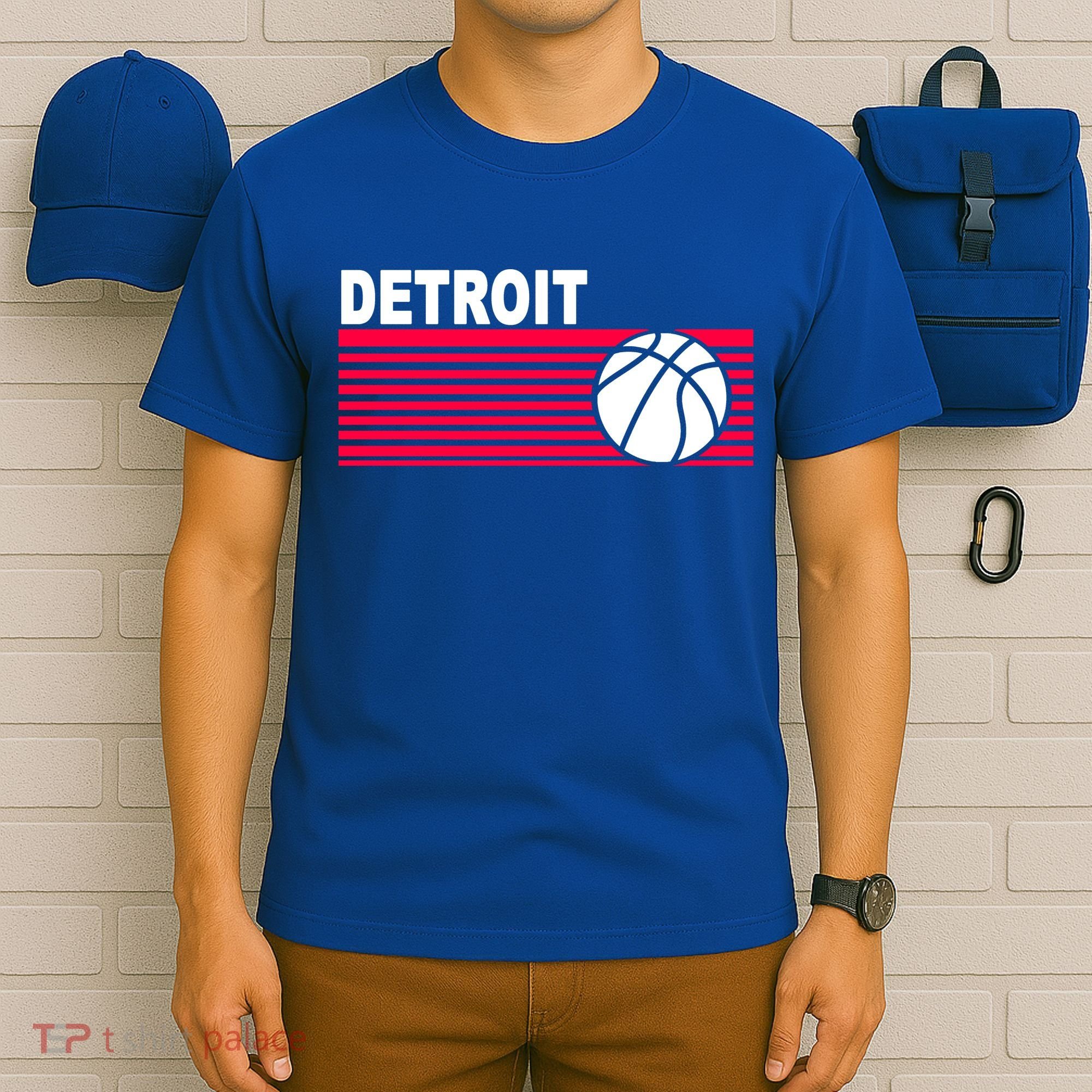 Retro Detroit Basketball Classic Logo T-Shirt