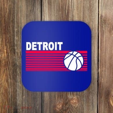 Retro Detroit Basketball Classic Logo Coaster