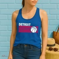 Retro Detroit Basketball Classic Logo Women's Tank Top thumb 2