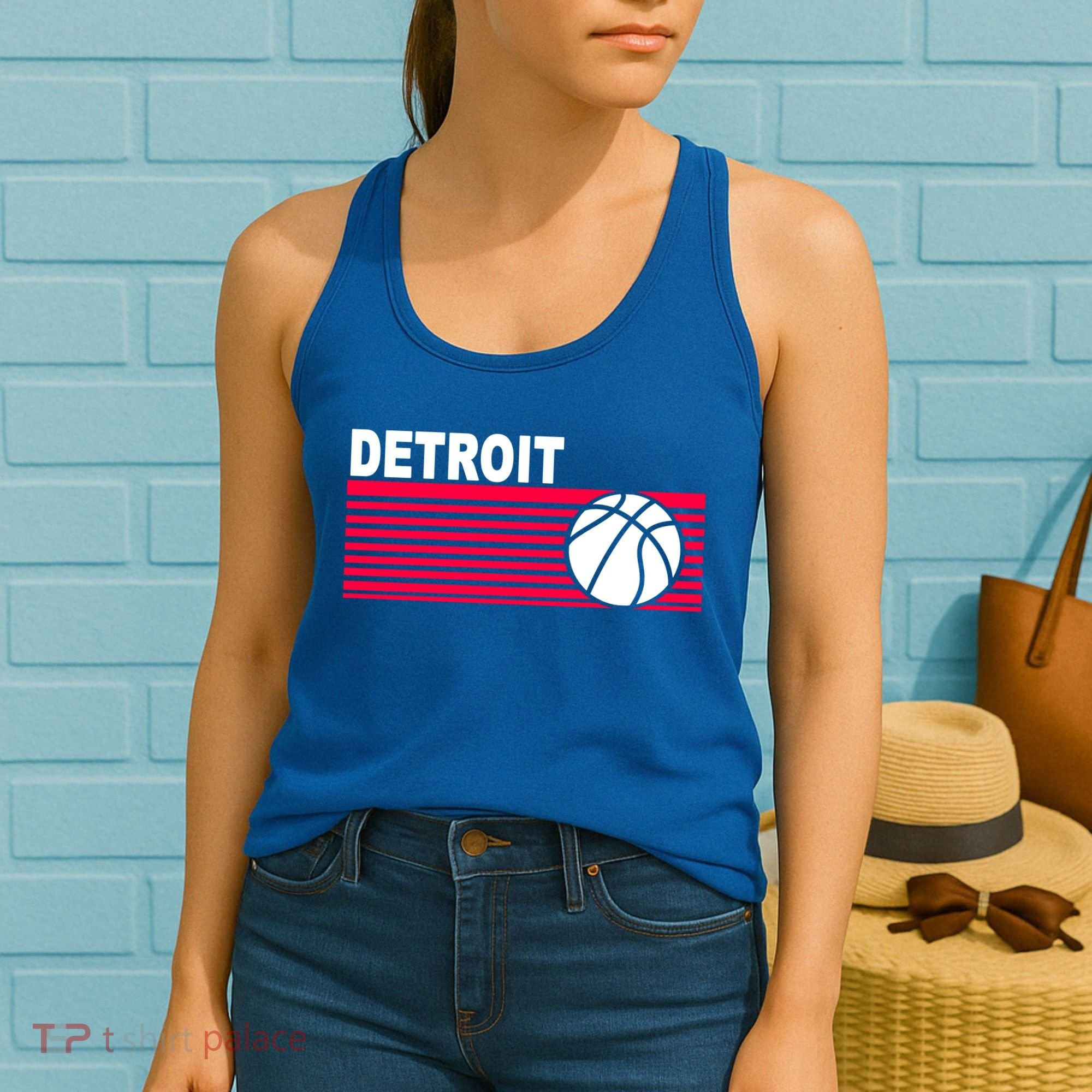 Retro Detroit Basketball Classic Logo Women's Tank Top