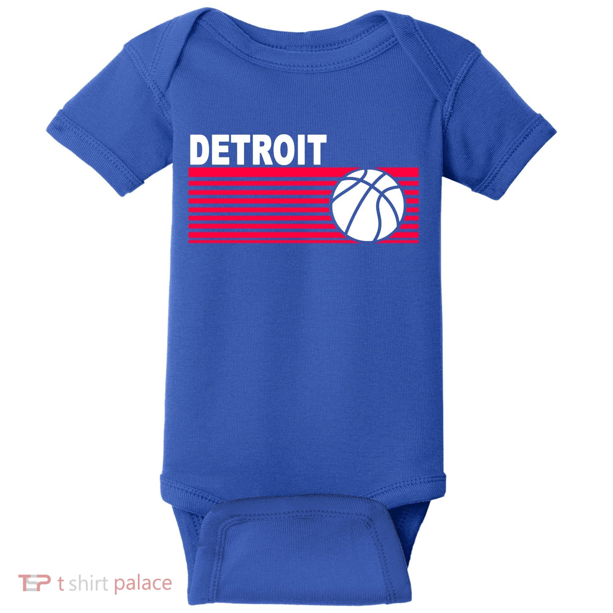 Retro Detroit Basketball Classic Logo Baby Bodysuit