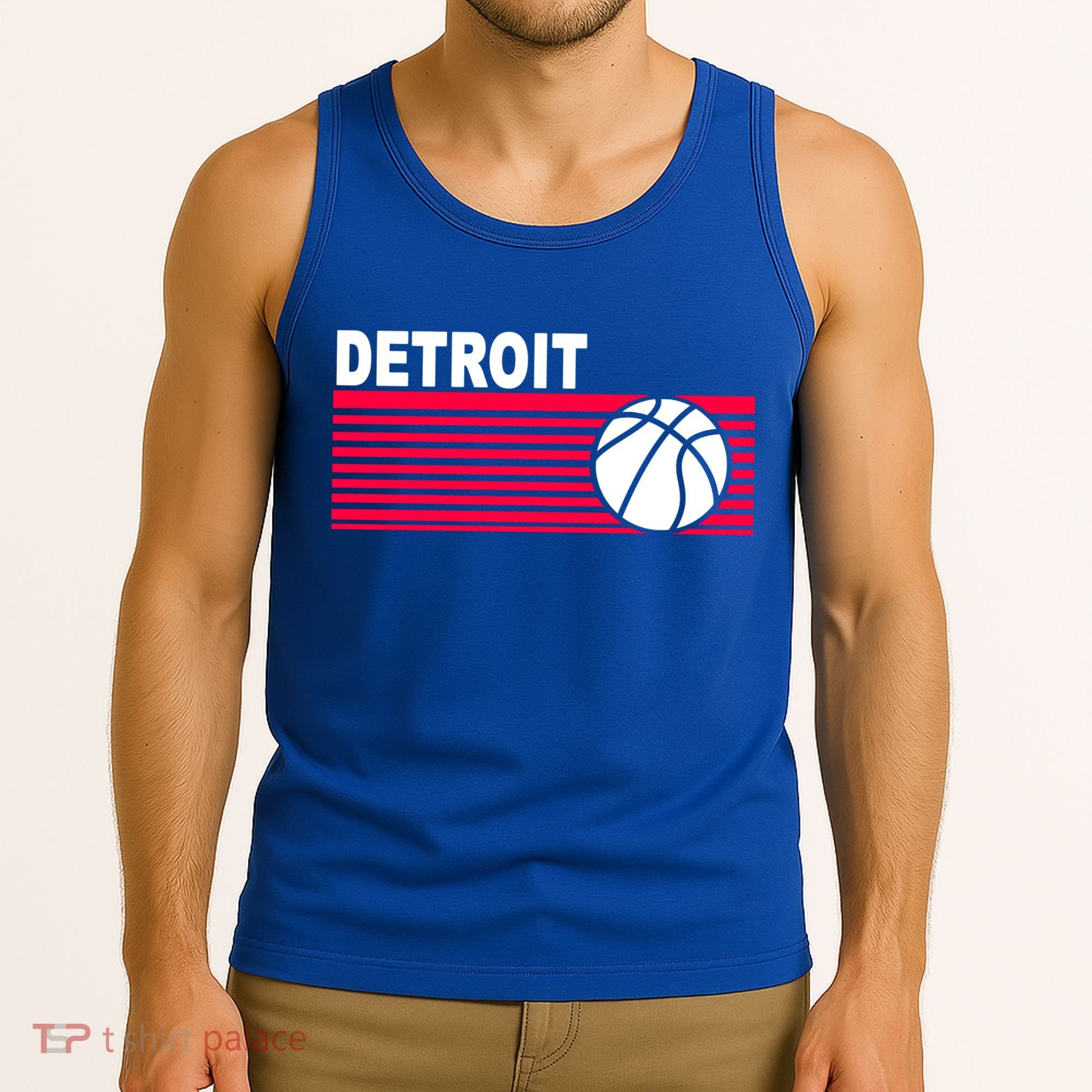 Retro Detroit Basketball Classic Logo Tank Top