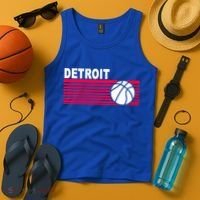 Retro Detroit Basketball Classic Logo Tank Top thumb 4