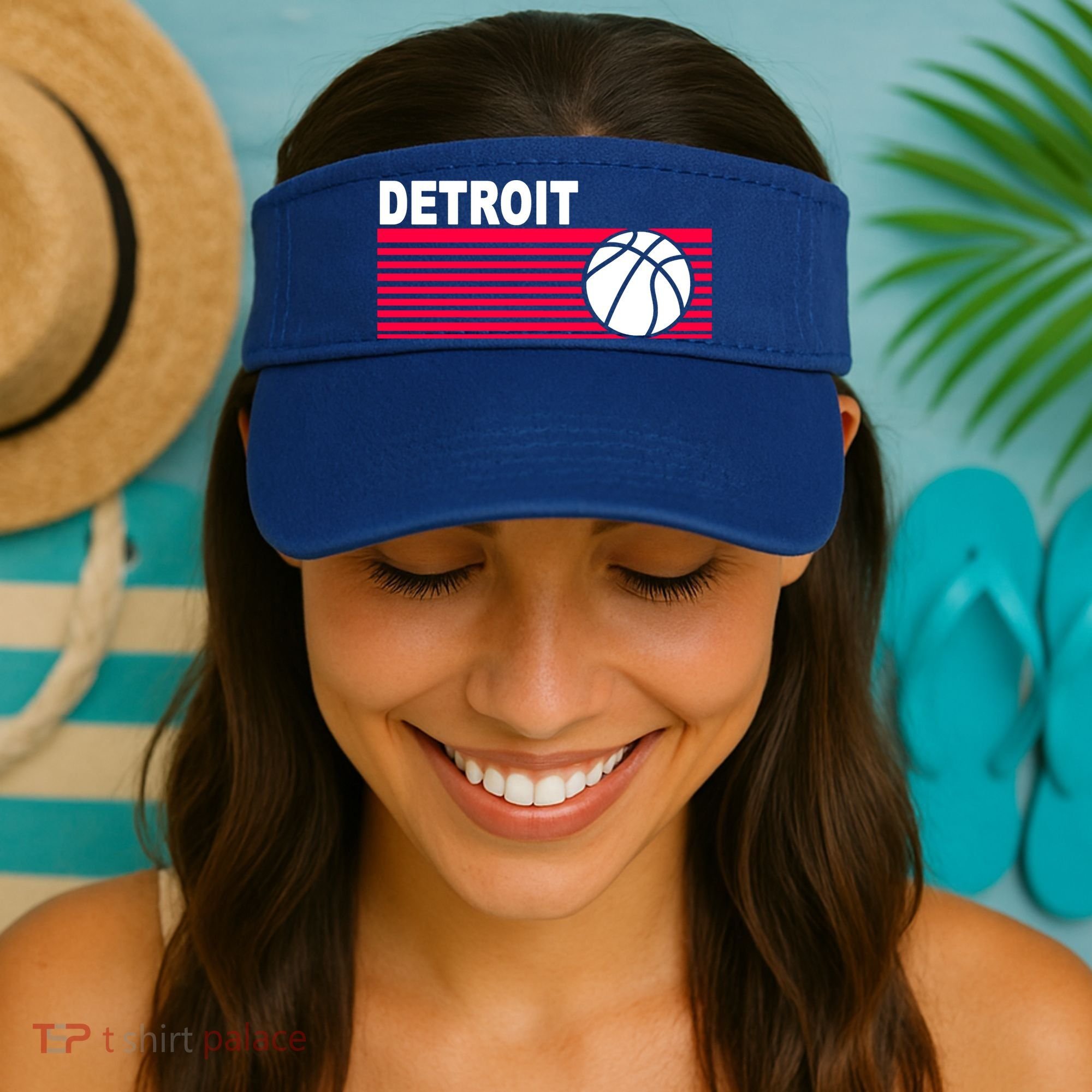 Retro Detroit Basketball Classic Logo Visor