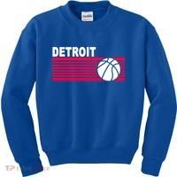 Retro Detroit Basketball Classic Logo Kids Sweatshirt thumb 0