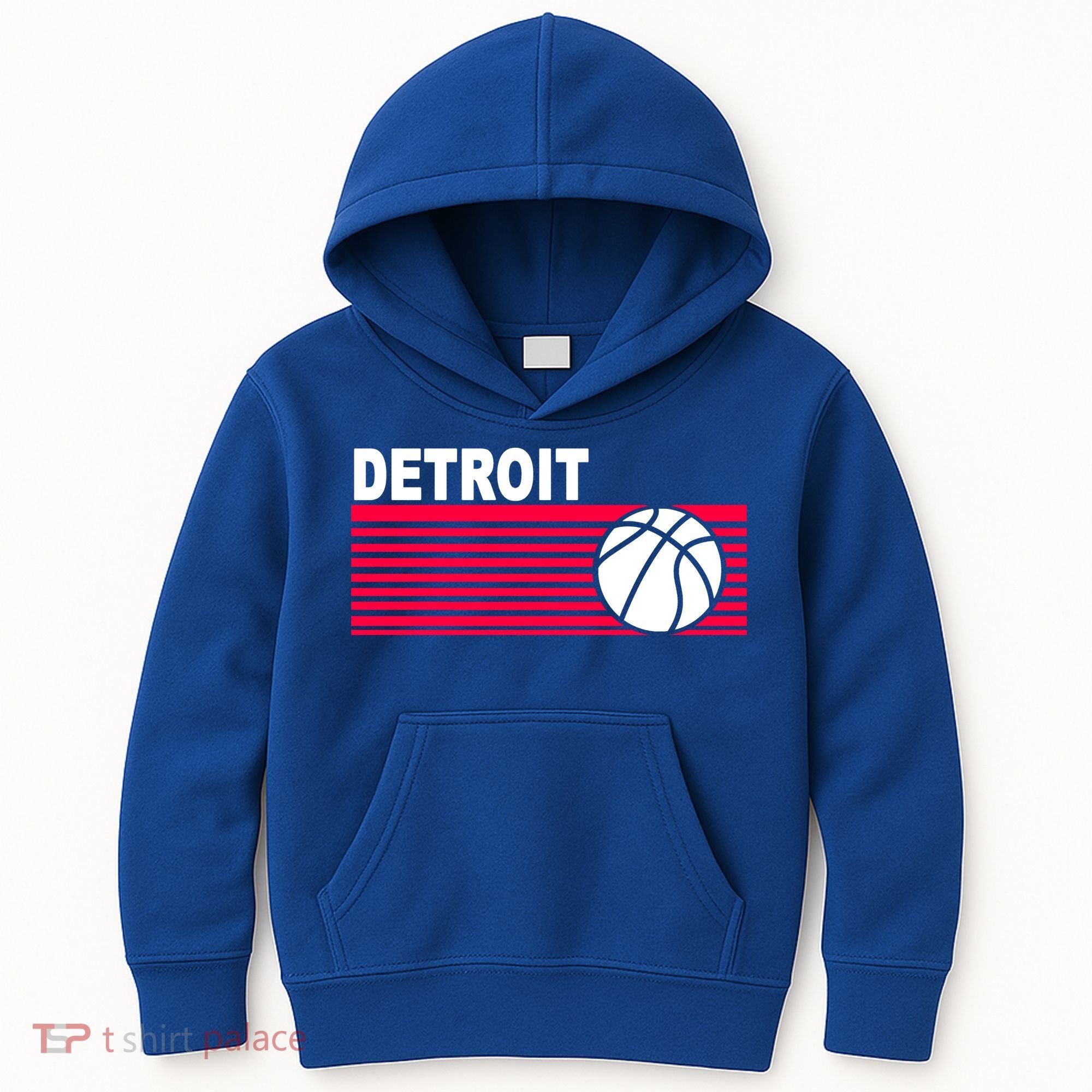 Retro Detroit Basketball Classic Logo Kids Hoodie