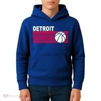 Retro Detroit Basketball Classic Logo Kids Hoodie thumb 4