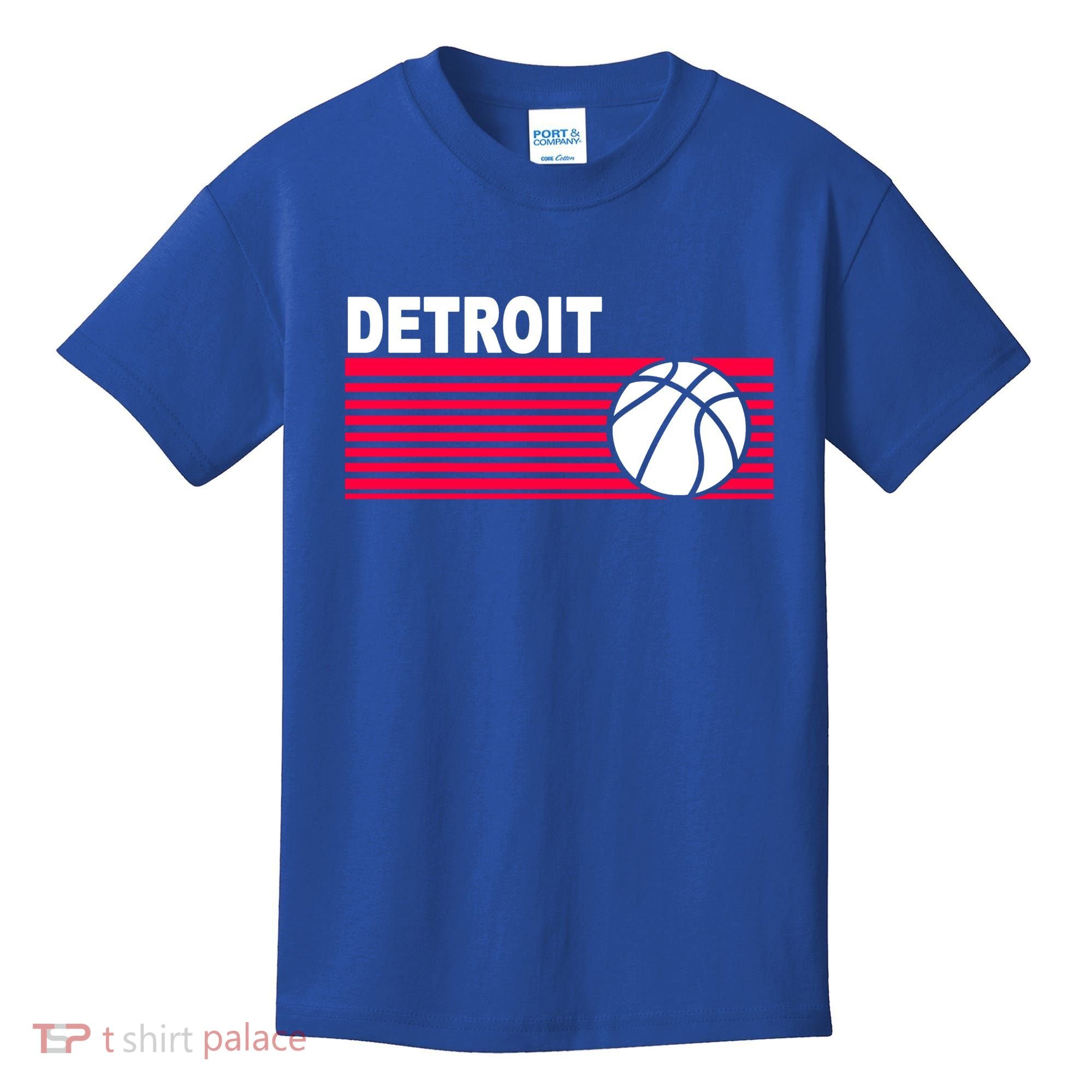 Retro Detroit Basketball Classic Logo Kids T-Shirt