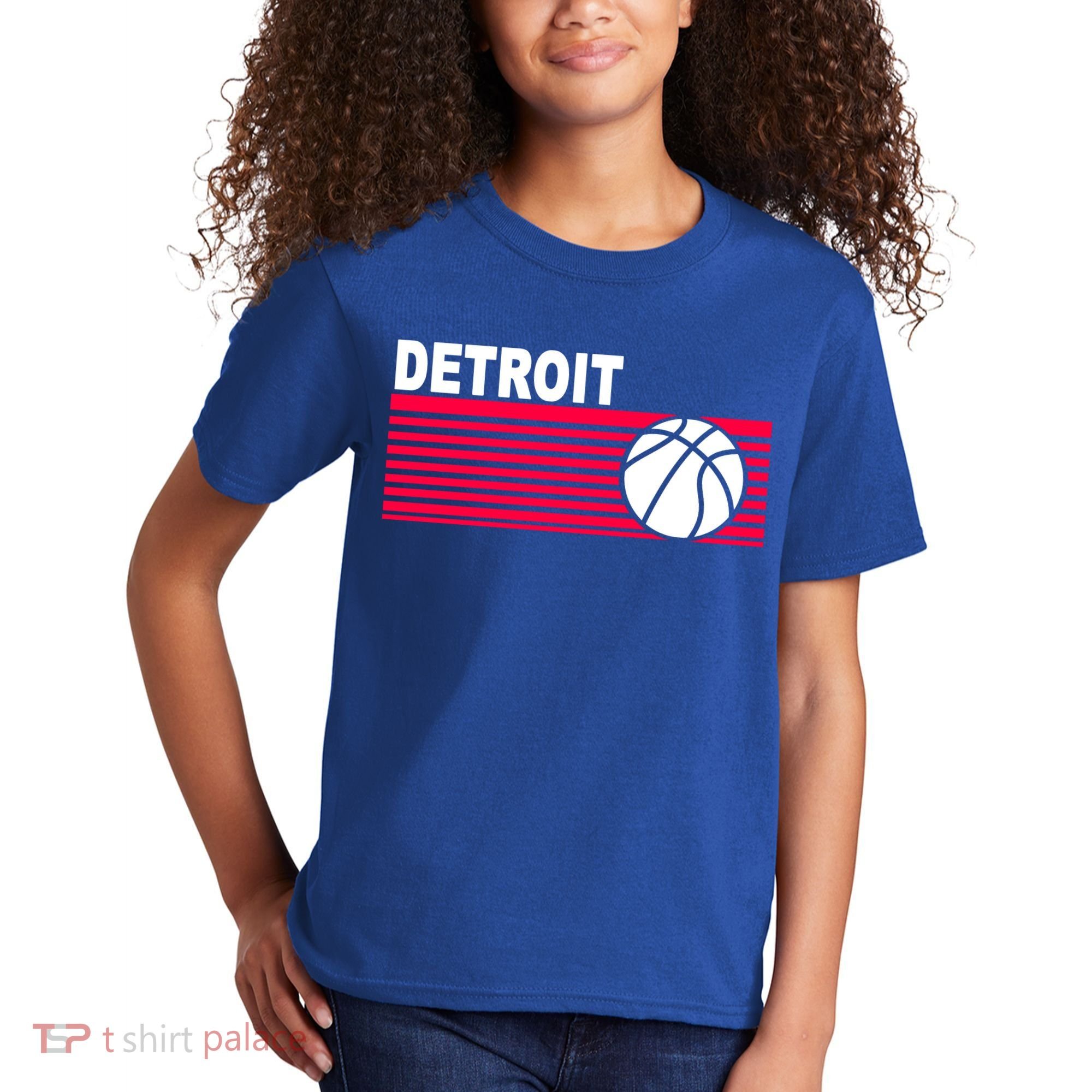 Retro Detroit Basketball Classic Logo Kids T-Shirt
