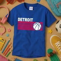 Retro Detroit Basketball Classic Logo Kids T-Shirt thumb 3