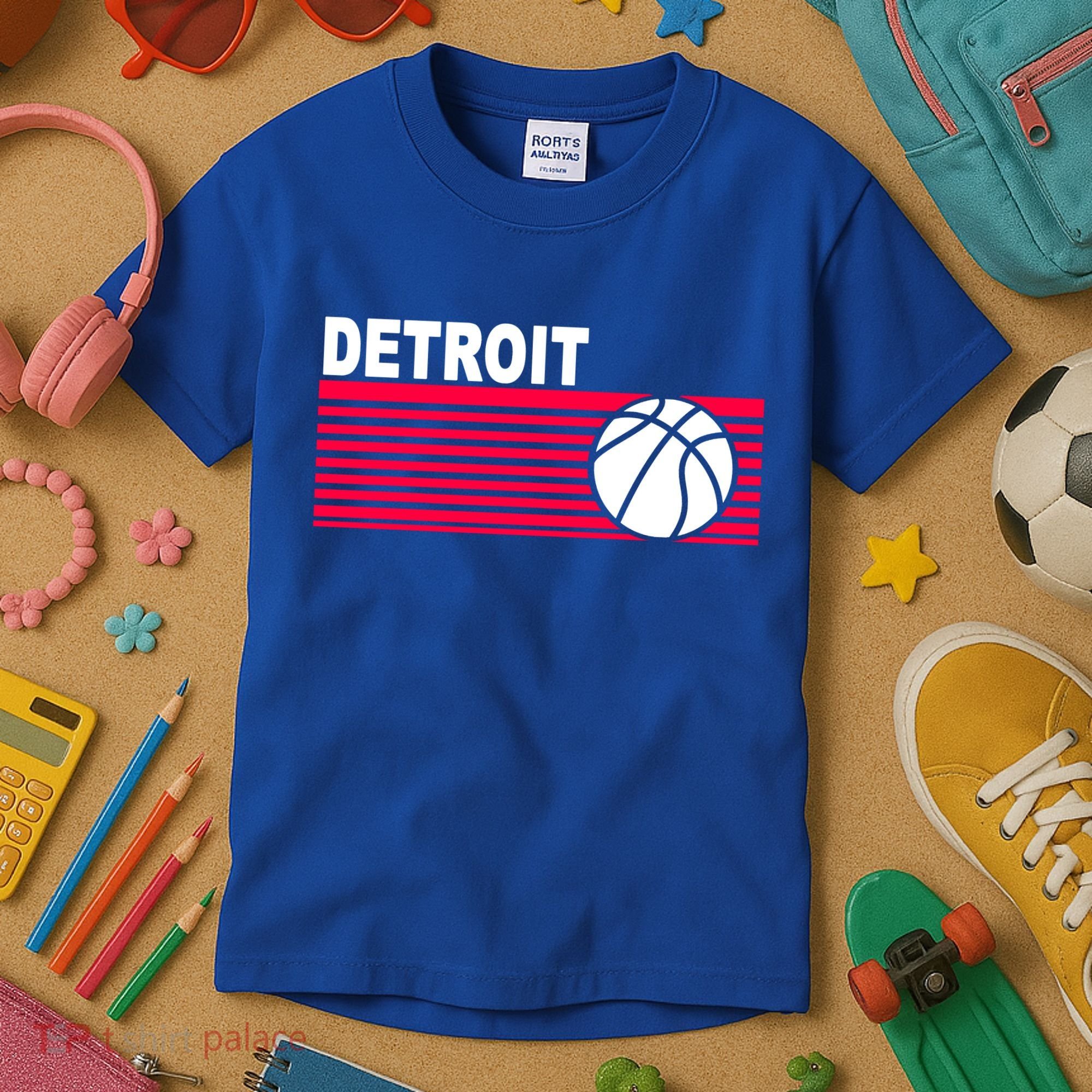 Retro Detroit Basketball Classic Logo Kids T-Shirt