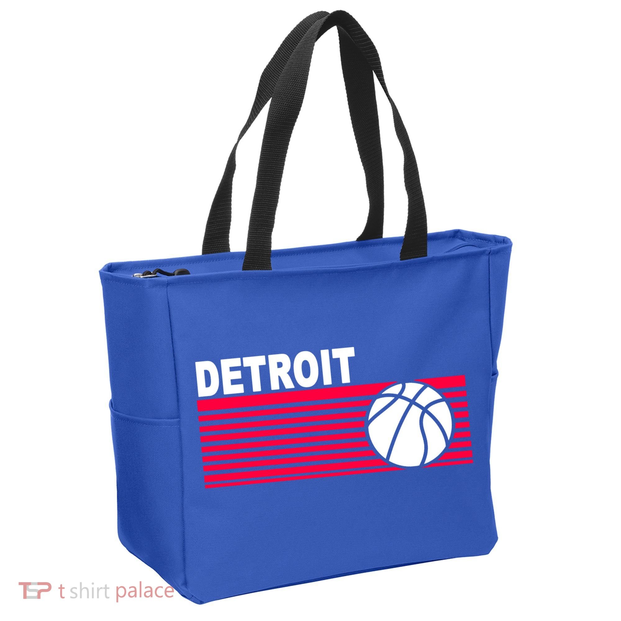 Retro Detroit Basketball Classic Logo Tote Bag