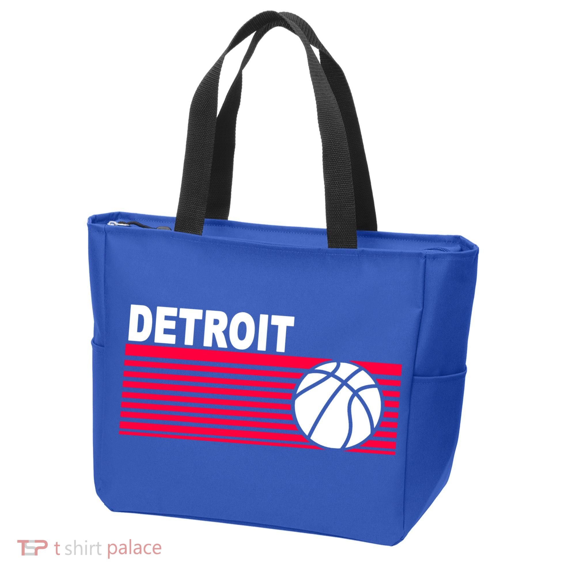 Retro Detroit Basketball Classic Logo Tote Bag