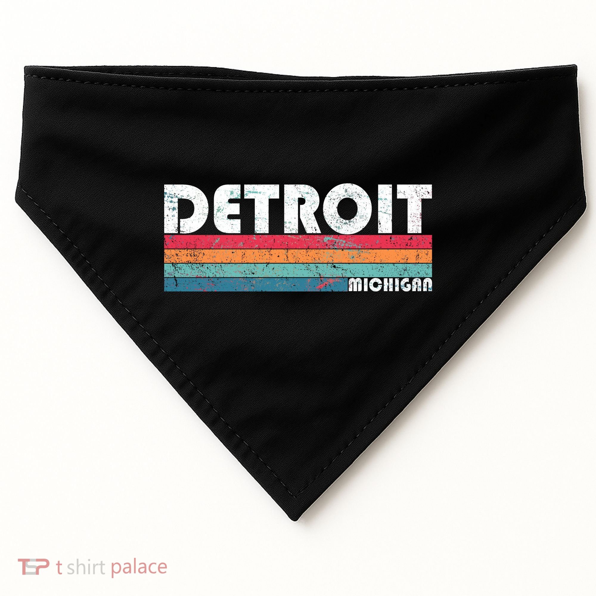 Retro Detroit Michigan USA-Made Doggie Bandana