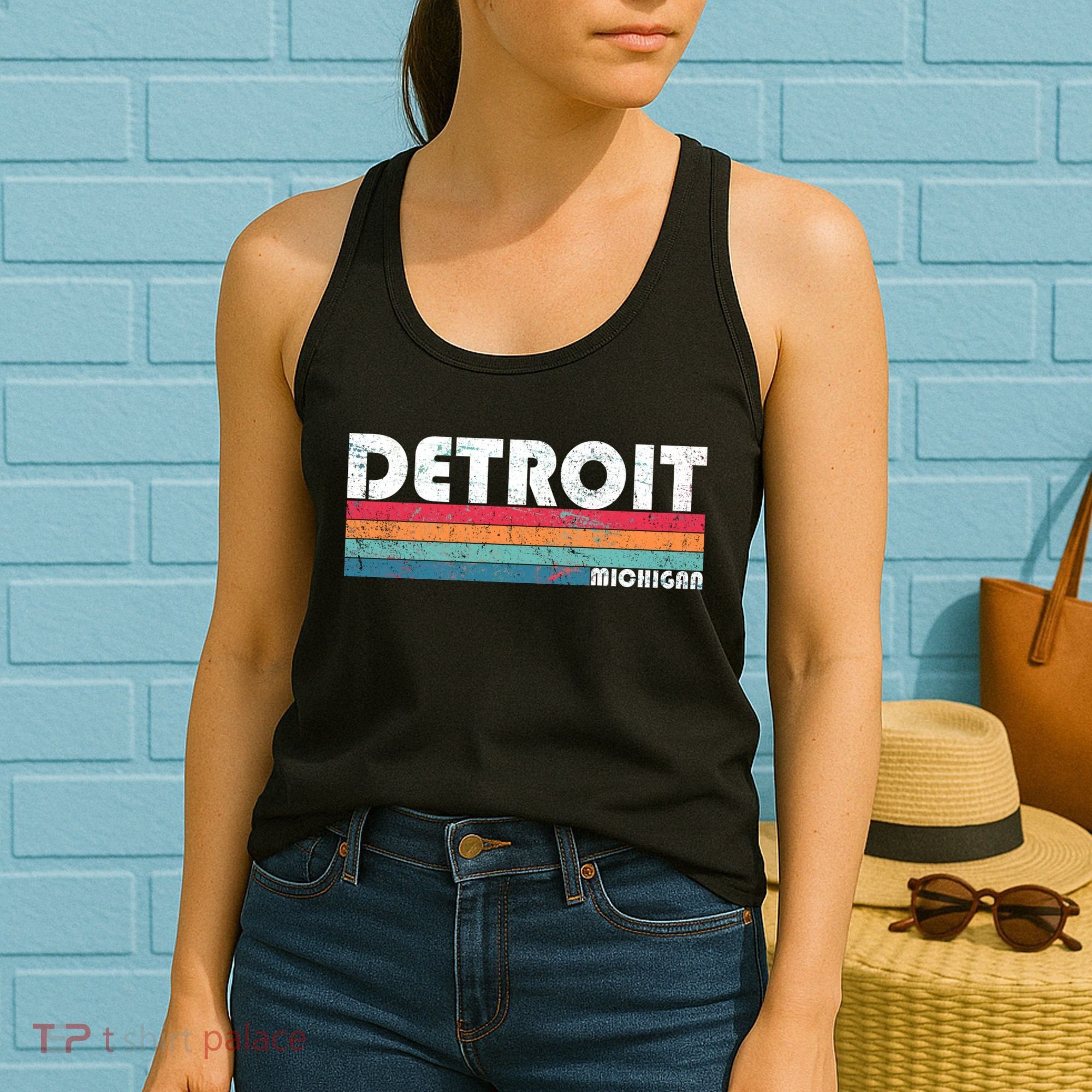 Retro Detroit Michigan Women's Tank Top