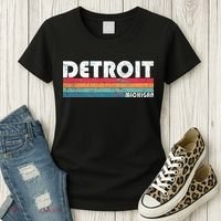 Retro Detroit Michigan Women's T-Shirt thumb 3