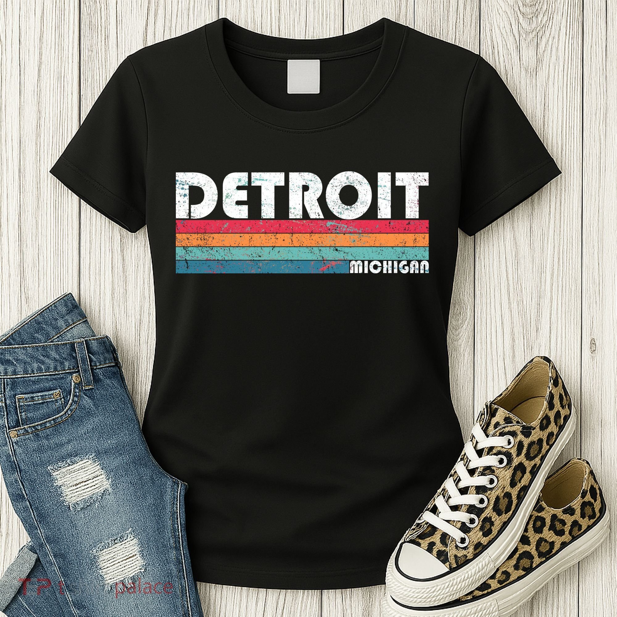 Retro Detroit Michigan Women's T-Shirt