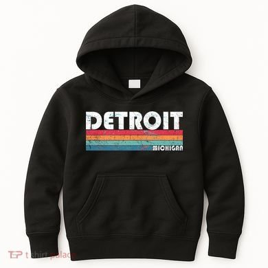 Retro Detroit Michigan Kids Hoodie
