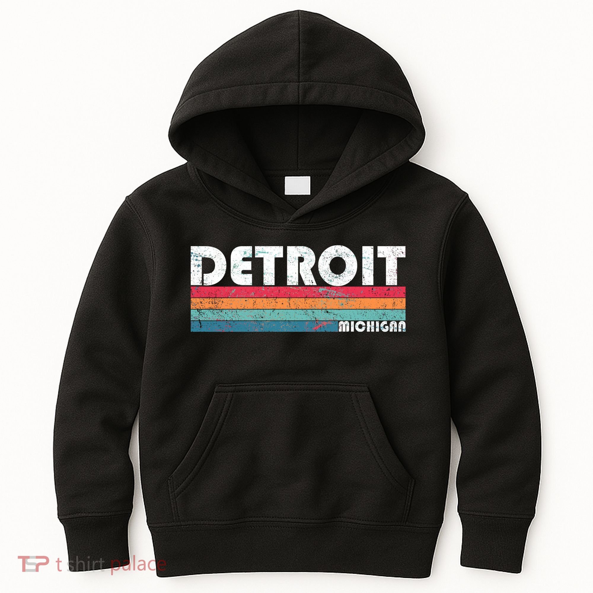 Retro Detroit Michigan Kids Hoodie