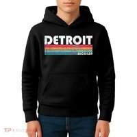Retro Detroit Michigan Kids Hoodie thumb 4