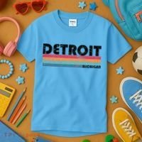 Retro Detroit Michigan Kids T-Shirt thumb 3